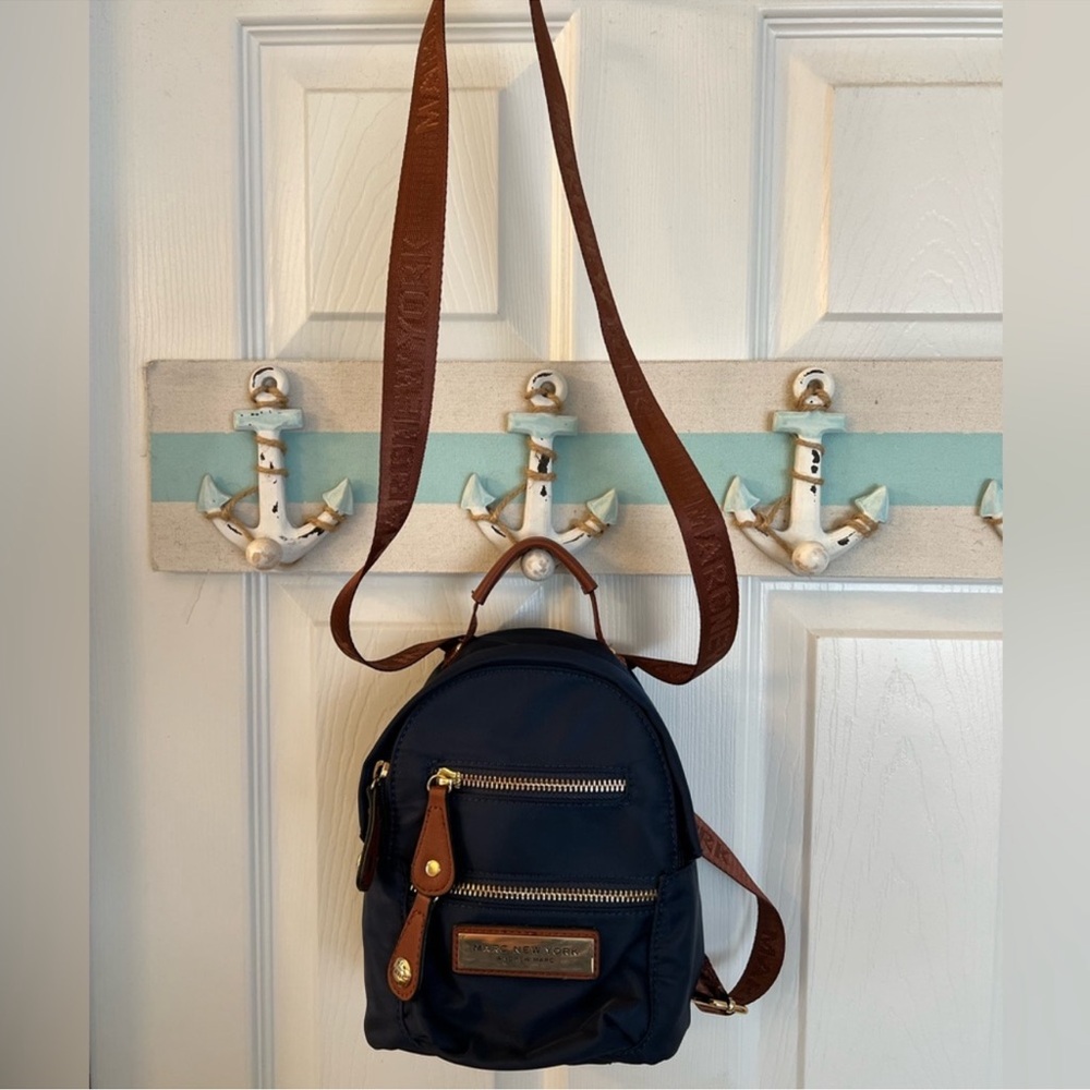 New w/Tags Marc New York Andrew Marc Navy Mini Zipper Backpack - Picture 5 of 16